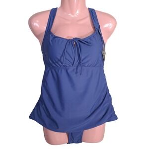 Zaful Women's Tankini 2-Piece Blue‎ Swimsuit Size M Pullover/ Adjustable